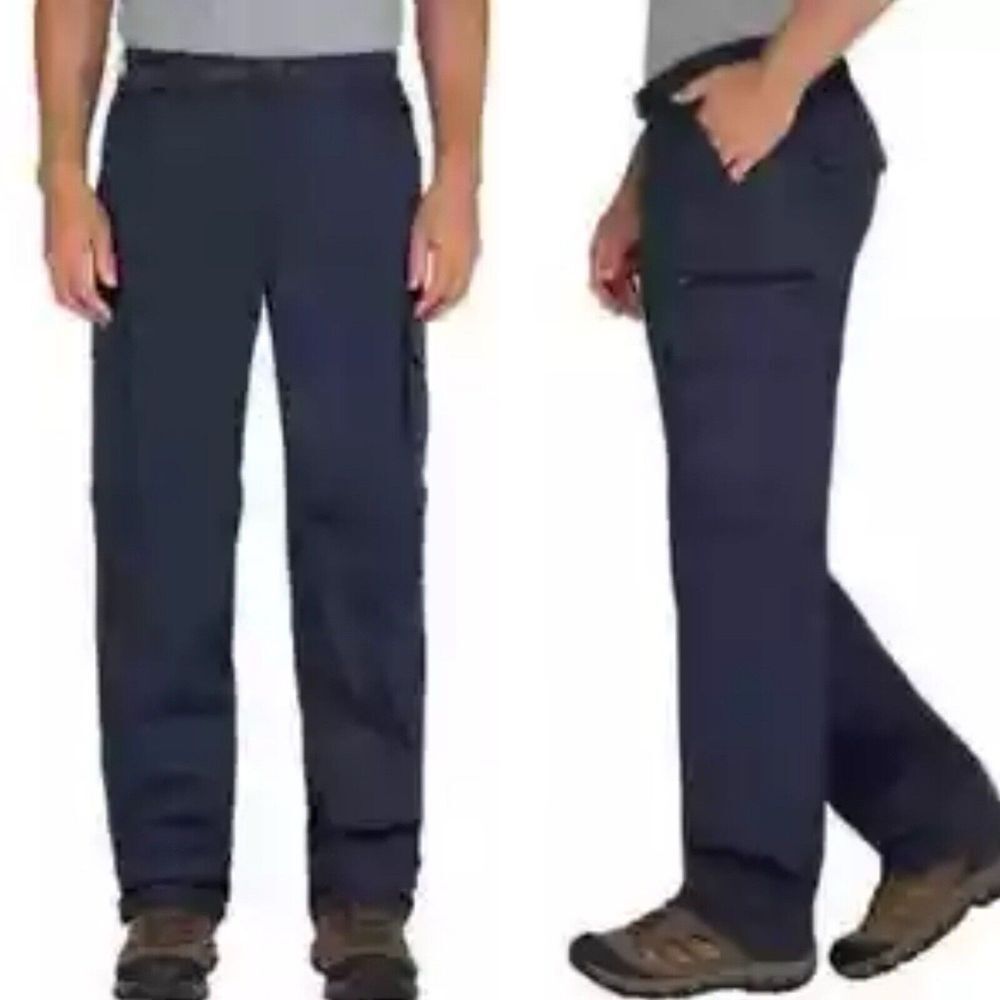 B.C. Clothing Convertible Cargo Short Pants Mens 2XL 42x30 Utility Workwear Blue